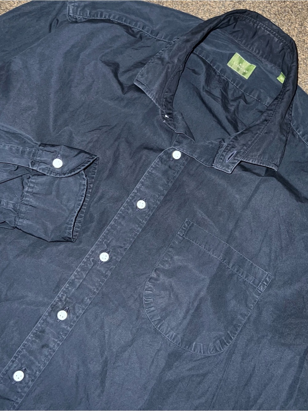 Sid Mashburn Navy Blue Button Up Shirt Men’s Size XL